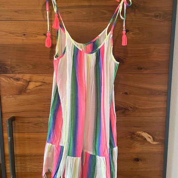 Breezy colorful gauzy beach cover up - Picture 2 of 5